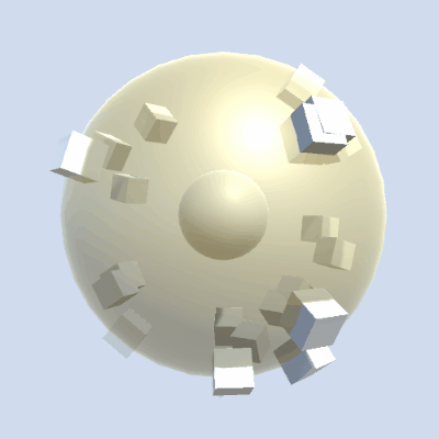 Procedural cube deformation on a spherical form