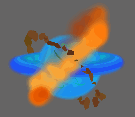 Colorful particle and character initialization experiment