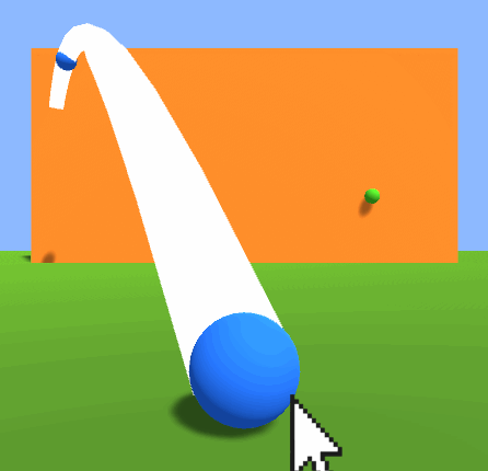 Projectile trajectory visualization with a thick guide line